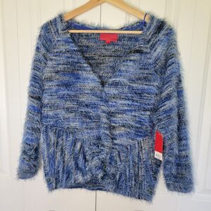 Jennifer Lopez Twist Front Blue Sweater Size Medium